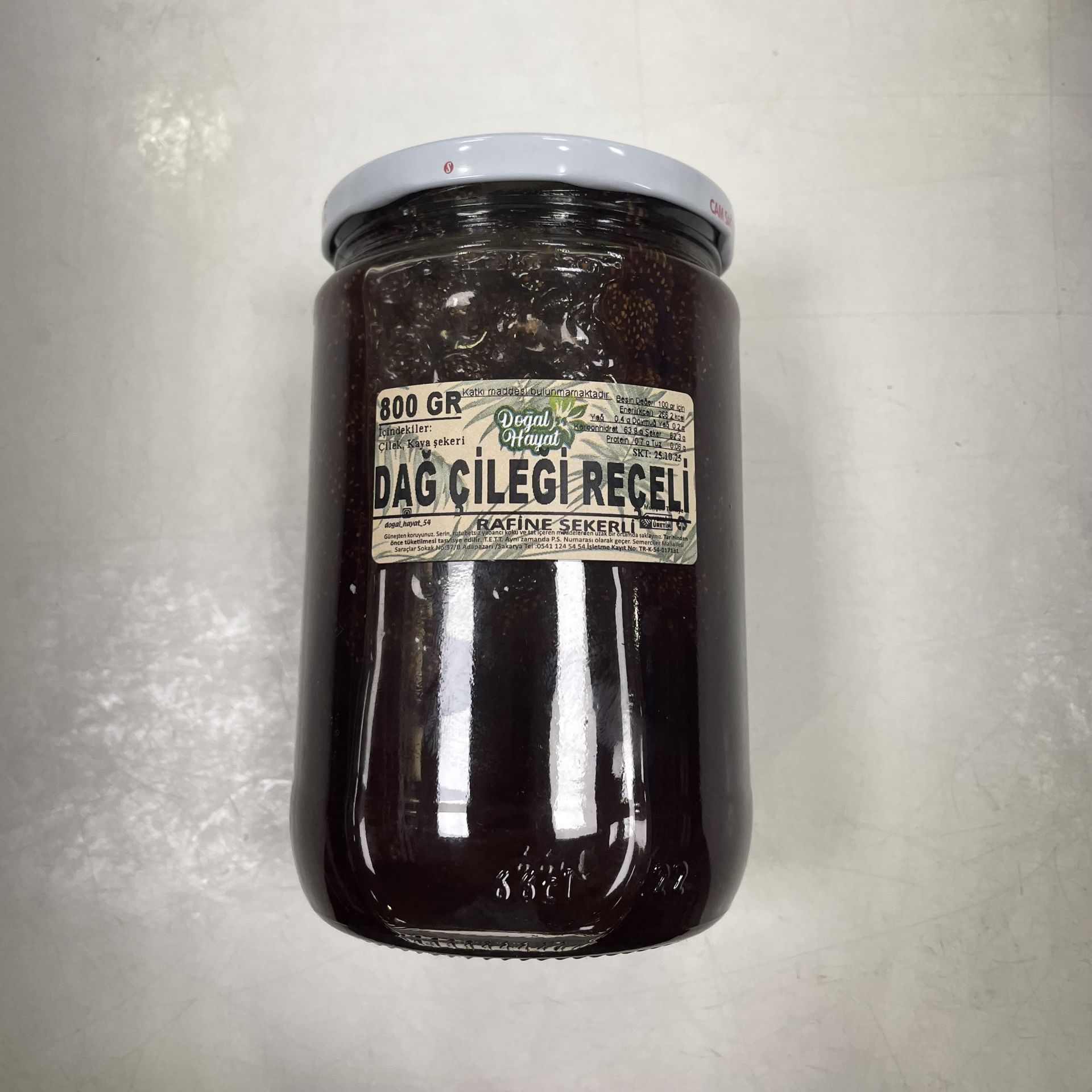 Dağ Çileği Reçeli (Rafine Şekerli) 800 Gr