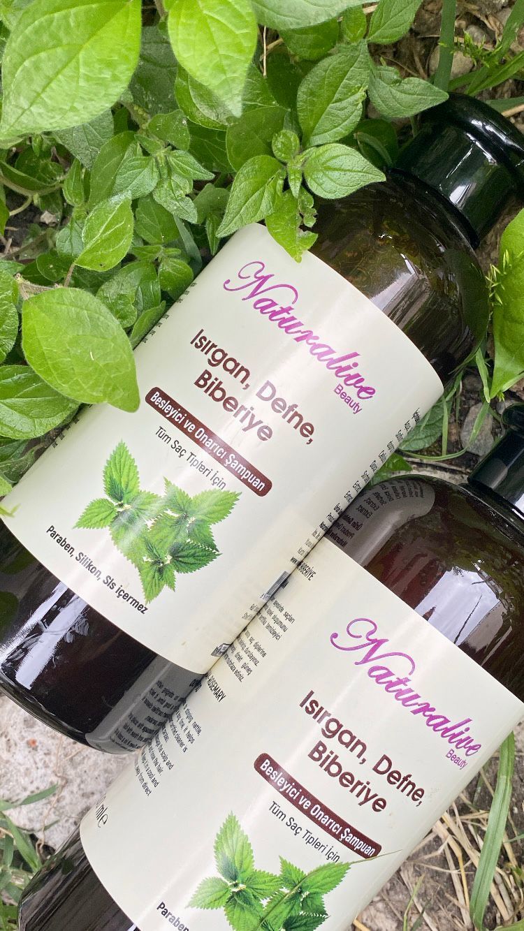 Naturalive Şampuan ISIRGAN-DEFNE-BİBERİYE  (Tüm Saç Tipleri İçin) 500 Ml