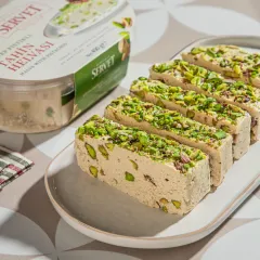 Rafine Şeker İlavesiz - Antep Fıstıklı Taze Tahin Helvası 400g