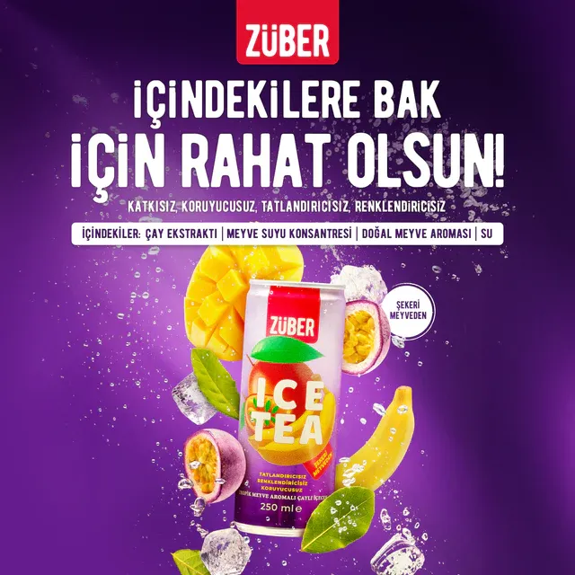 ZÜBER Ice Tea Tropik Meyve 250ml