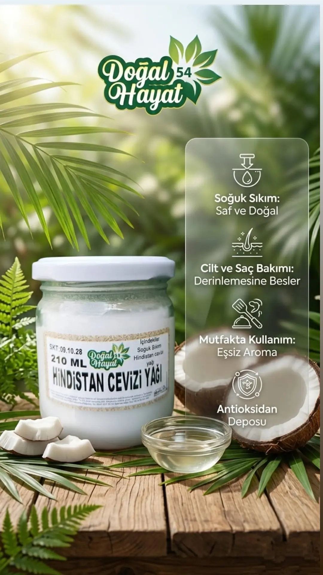 Hindistan Cevizi Yağı 210 Ml